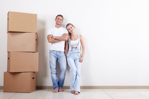 Removal van and moving boxes for a home move in Gallows Corner