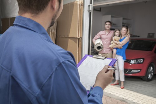 Commercial items being transported by a local van removal team