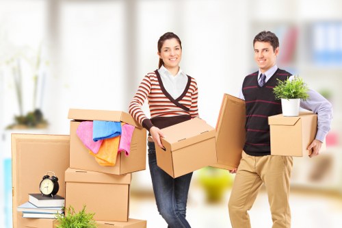 Boxes and furniture prepared for a local property move