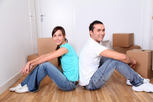 Domestic removals team loading boxes for a home move
