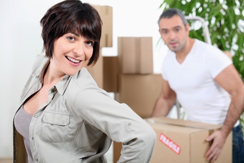 Loading furniture into a local removal truck